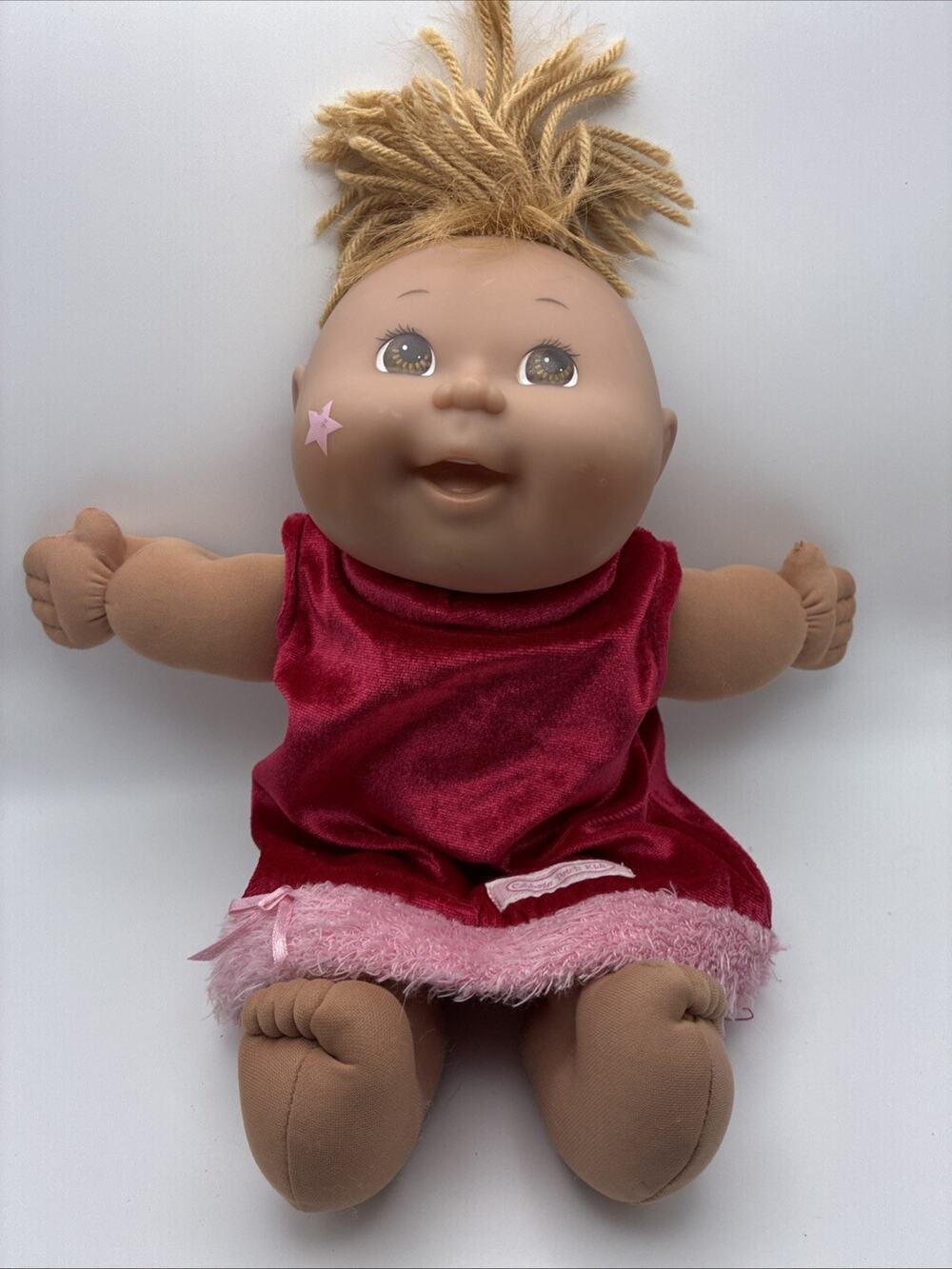 Cabbage Patch Doll “Paintin Faces” 1996 Mattel W/ Pink Sleeveless Dress